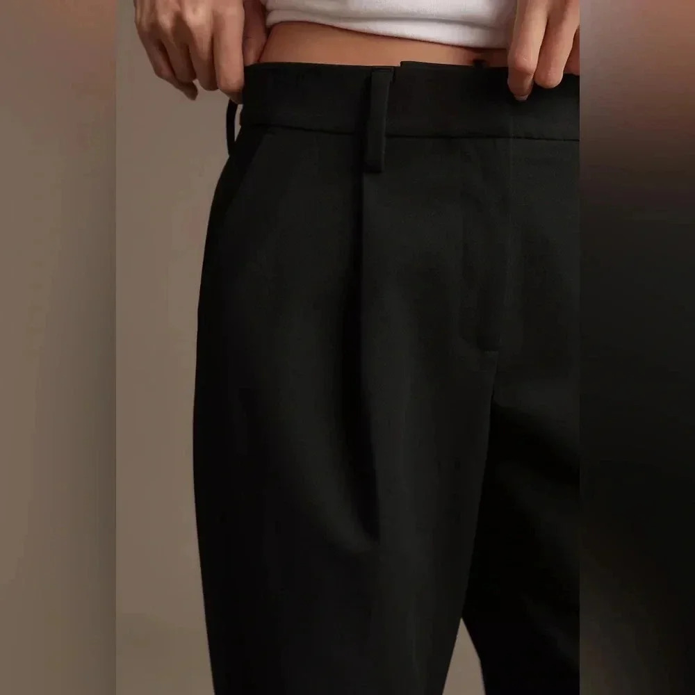 Reformation Alex Trousers Black Pants Size 12 B2396 - Picture 3 of 8